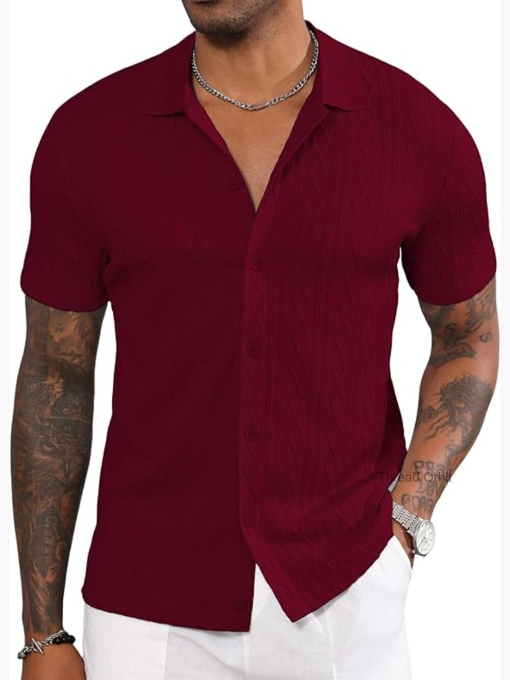 Casual Button Down Short Sleeve Knit Polo Shirt Summer Beach Vacation